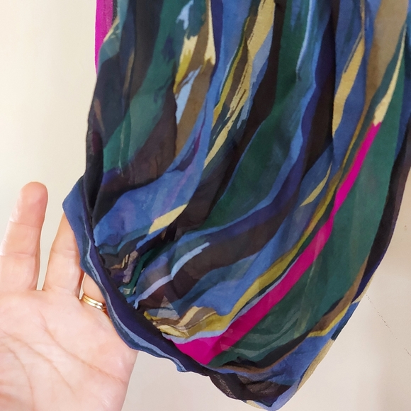 Ted Baker V neck silk sheer blouse with blouson 3/4 sleeve - Picture 6 of 9